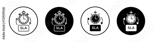 SLA flat line icon set. SLA Thin line illustration vector