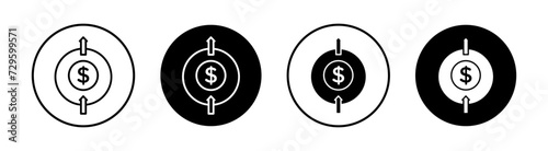Fees Increase flat line icon set. Fees Increase Thin line illustration vector