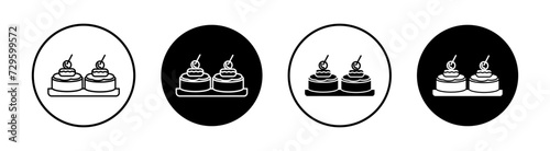 Spanish snack flat line icon set. Spanish snack Thin line illustration vector