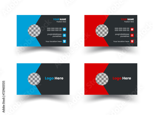  Business cards Modern business cards templates.Business card template design with front and back presentation. modern Luxury Business card design template. business  visiting card design with   compa