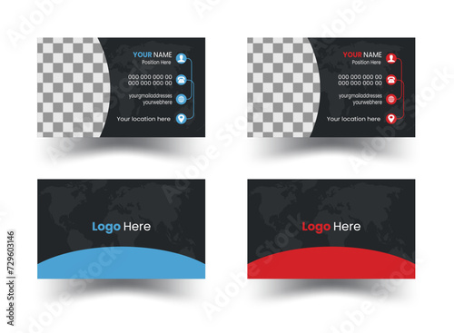  Business cards Modern business cards templates.Business card template design with front and back presentation. modern Luxury Business card design template. business  visiting card design with   compa
