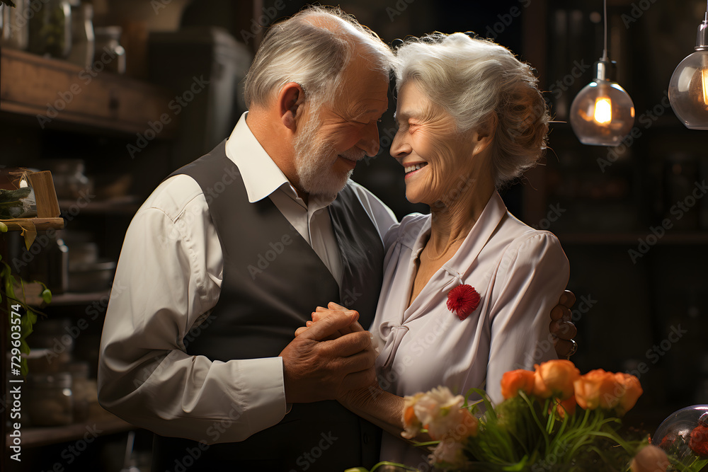 portrait of a happy romantic elderly couple. family relationships and friendship between a man and a woman portrait of a happy romantic elderly couple. family relationships and friendship between a man and a woman