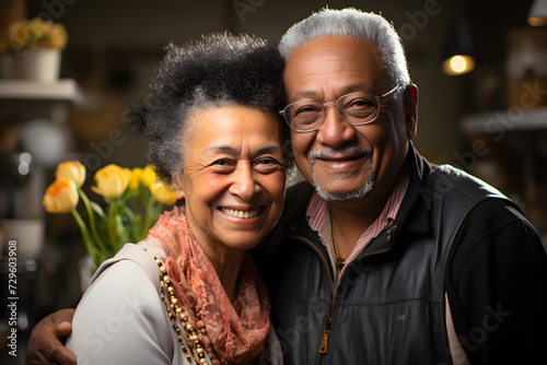 portrait of a happy romantic elderly couple. family relationships and friendship between a man and a woman