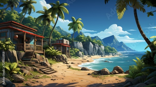 Beautiful resort area by the sea