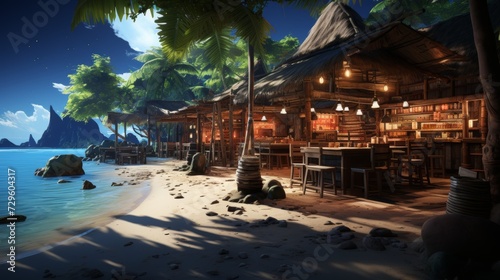 Beautiful resort area by the sea