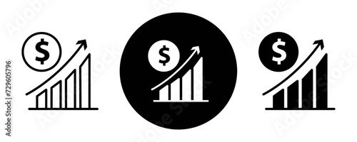 Fees Increase outline icon collection or set. Fees Increase Thin vector line art