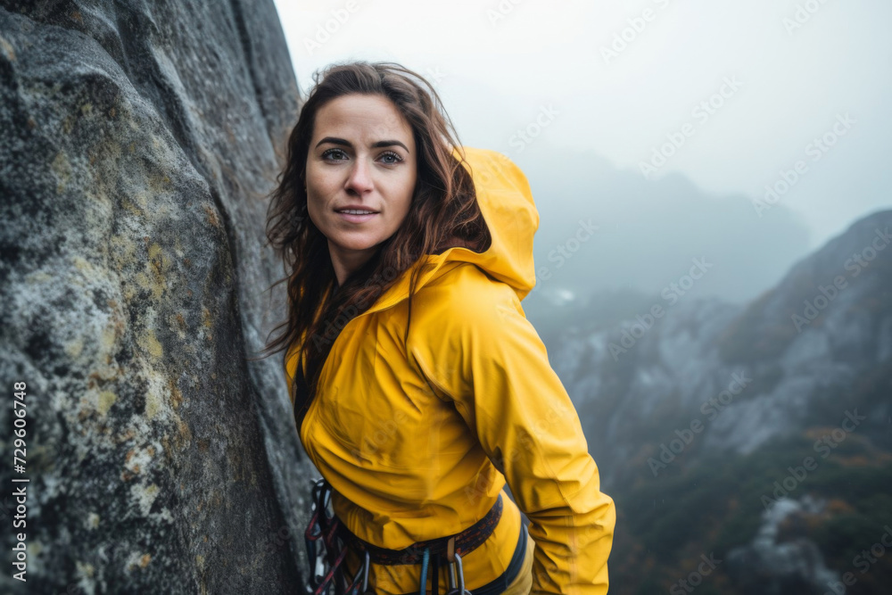 Woman climbing in the mountains Woman climbing in the mountains