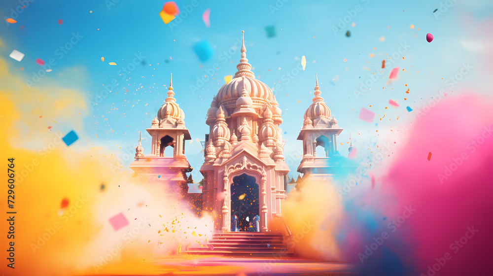 Obraz premium Abstract template for Holi background, Indian traditional festival