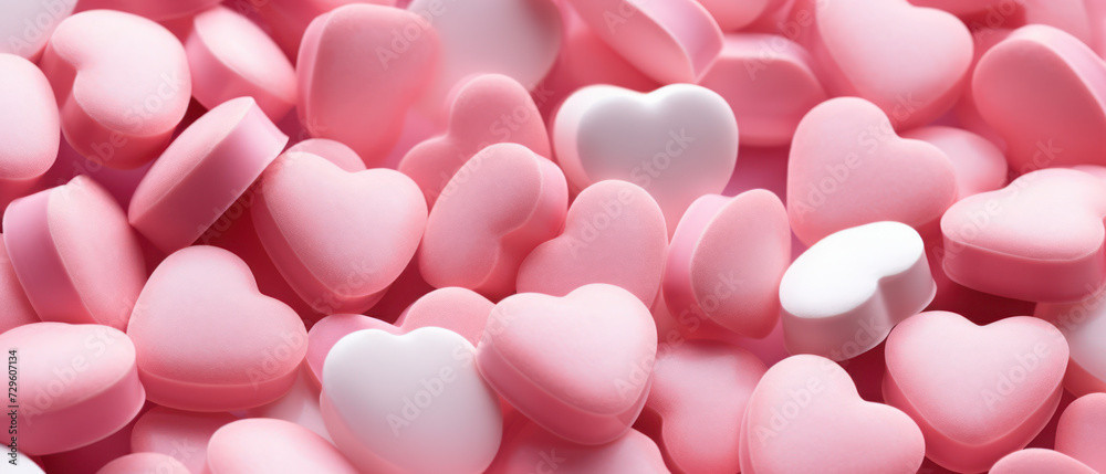 Heart shaped pink candy background