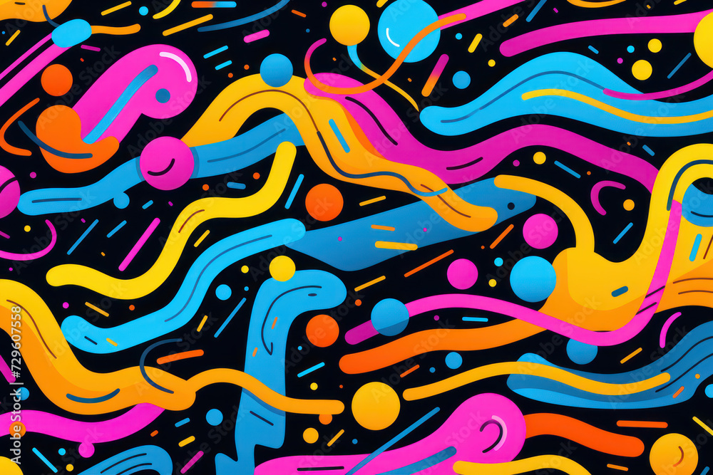 Graffiti style colorful doodle background	
