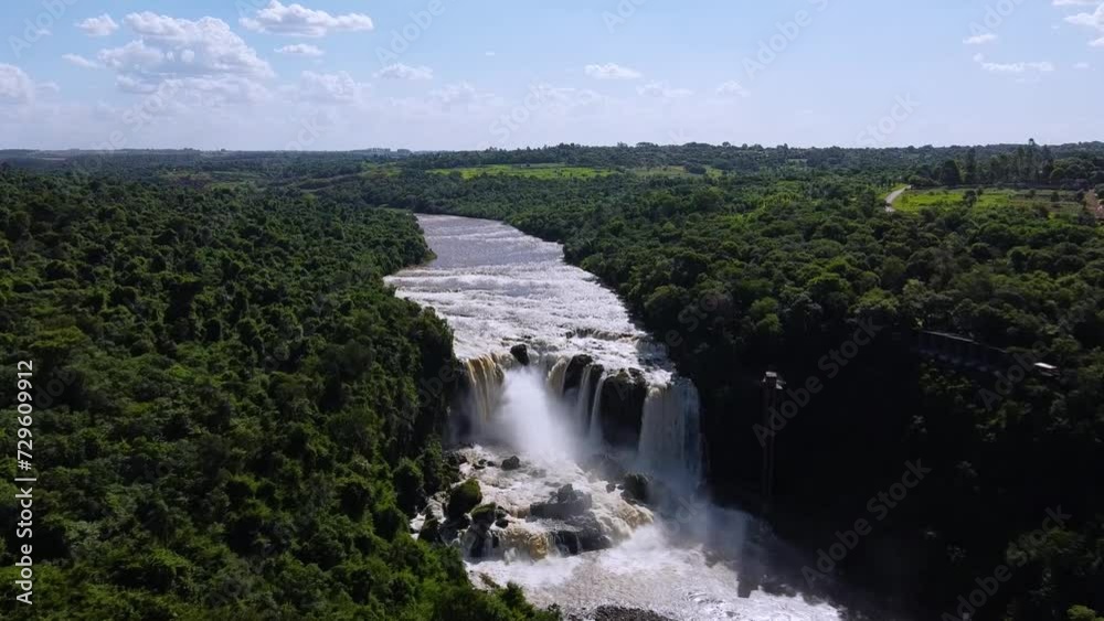 Breathtaking Aerial Panoramic view of Saltos del Monday, Paraguay Breathtaking Aerial Panoramic view of Saltos del Monday, Paraguay