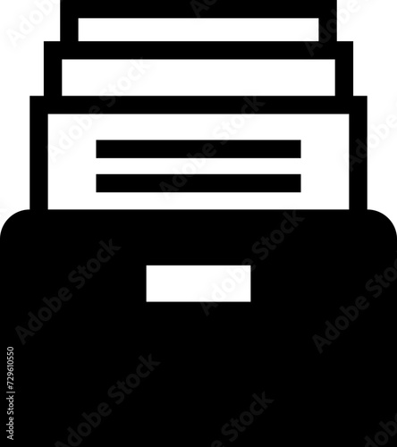 Cabinet flat icon . Archive document folder box storage symbol furniture vector pictogram. Front view. Simple filled black metro design trendy style isolated on transparent background