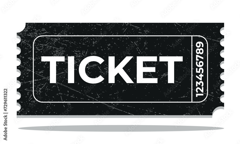 Retro style black ticket template on white background
Retro style black ticket template on white background
