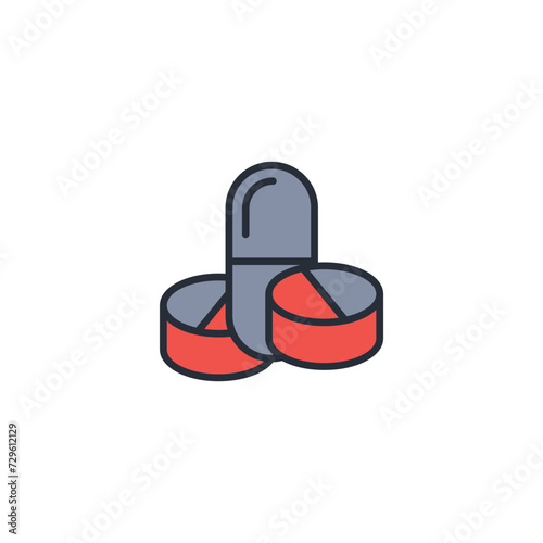 medication icon. vector.Editable stroke.linear style sign for use web design,logo.Symbol illustration.