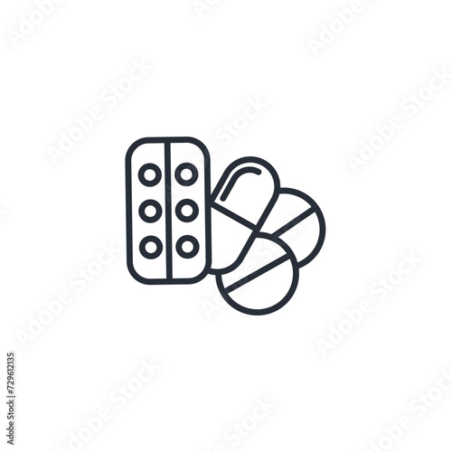 Medicine icon. vector.Editable stroke.linear style sign for use web design,logo.Symbol illustration.