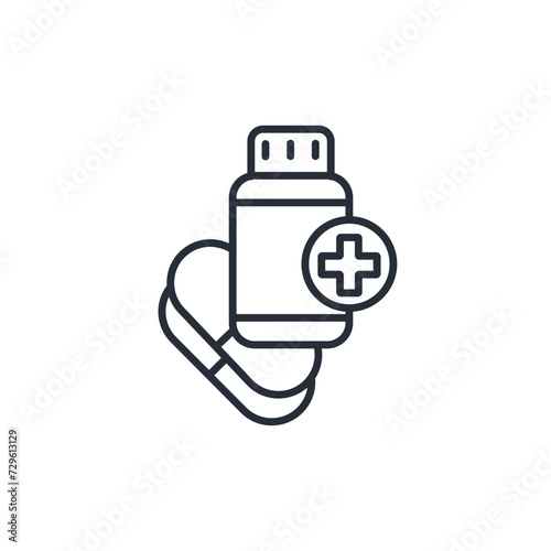treatment icon. vector.Editable stroke.linear style sign for use web design,logo.Symbol illustration.