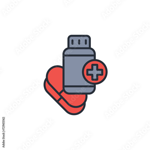 vitamin icon. vector.Editable stroke.linear style sign for use web design,logo.Symbol illustration.