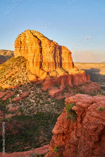 Golden Hour Glow on Sedona's Bell Rock Formation