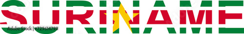 Suriname word in flag style photo