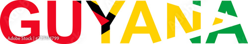 Guyana word in flag style