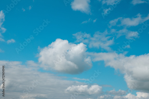 nature view white clouds on soft sky background