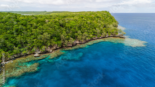 Islands of Fiji from drone above