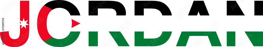 Jordan word in flag style