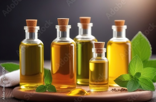 bottles of oil with rosemary