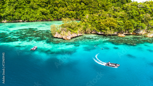 Snorkelling along a coral reef in Fiji's remote Lau Islands © Michael