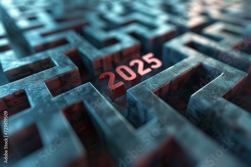 a maze with the year "2025" in the middle 