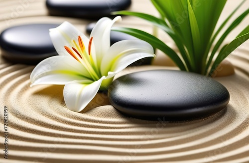 spa still life with candles  towels  stones and orchid