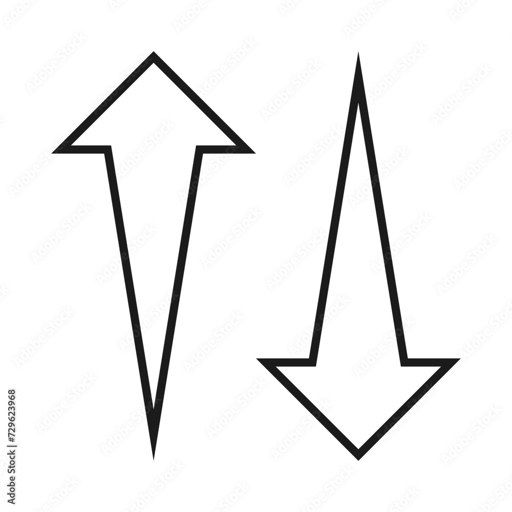Hollow Vertical Up Down Bursting Arrows Hollow Vertical Up Down Bursting Arrows
