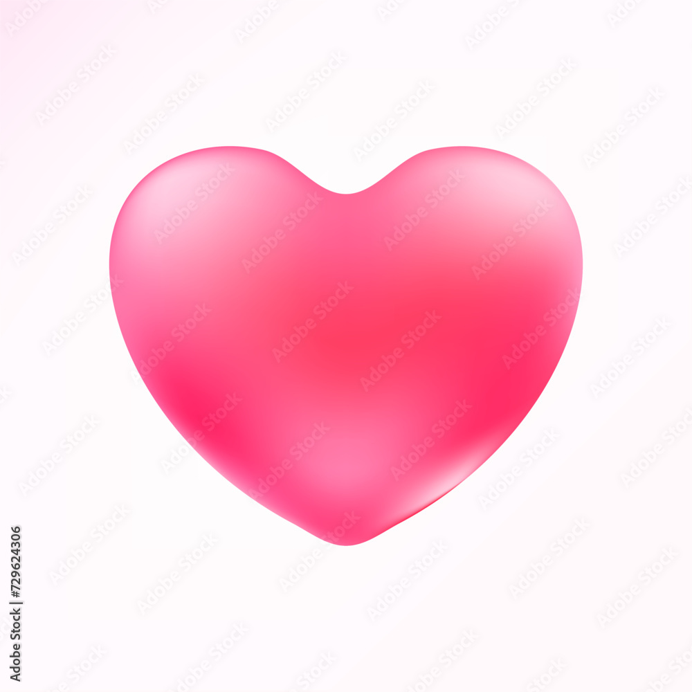 Realistic pink heart icon. 3D heart shape. Vector illustration EPS 10. Realistic pink heart icon. 3D heart shape. Vector illustration EPS 10.