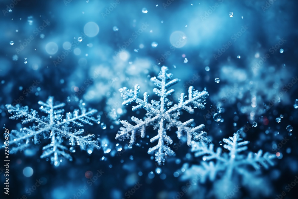 snowflake shapes closeup on a blue background as an abstract winter background snowflake shapes closeup on a blue background as an abstract winter background
