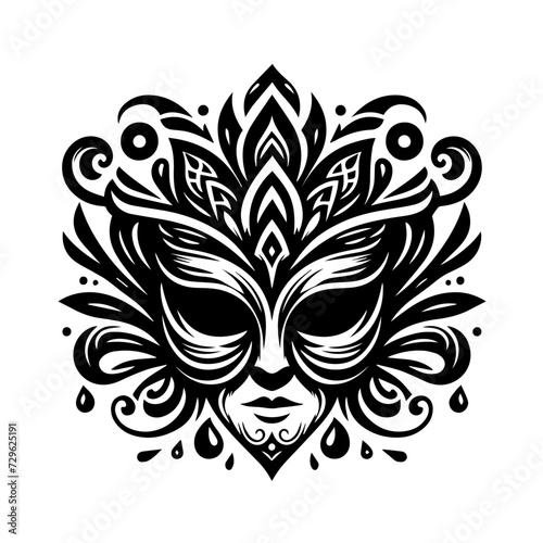 Vector illustration of a carnival mask on white separate background
