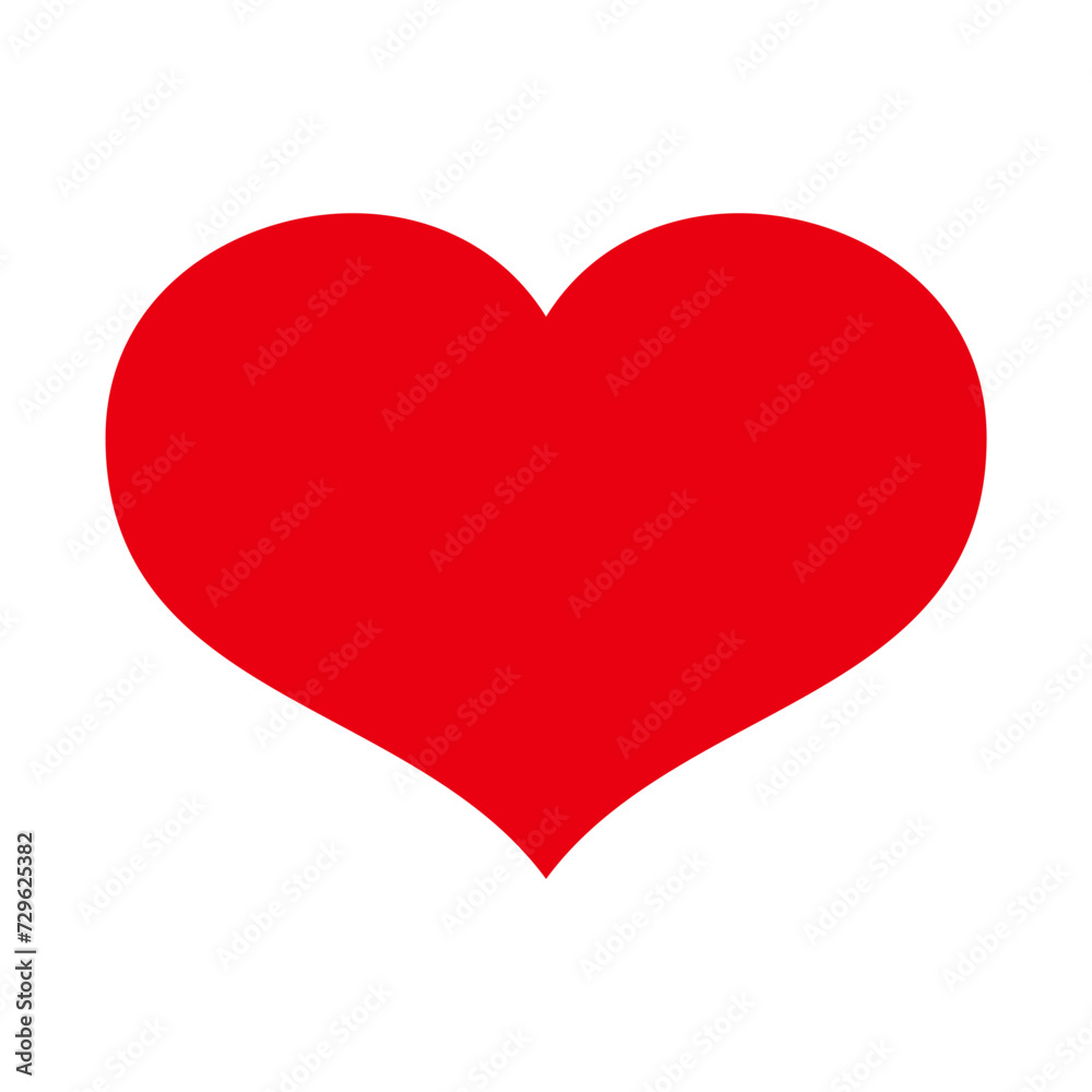 Red heart flat icon. Valentines day, symbol of love. Decorative design element