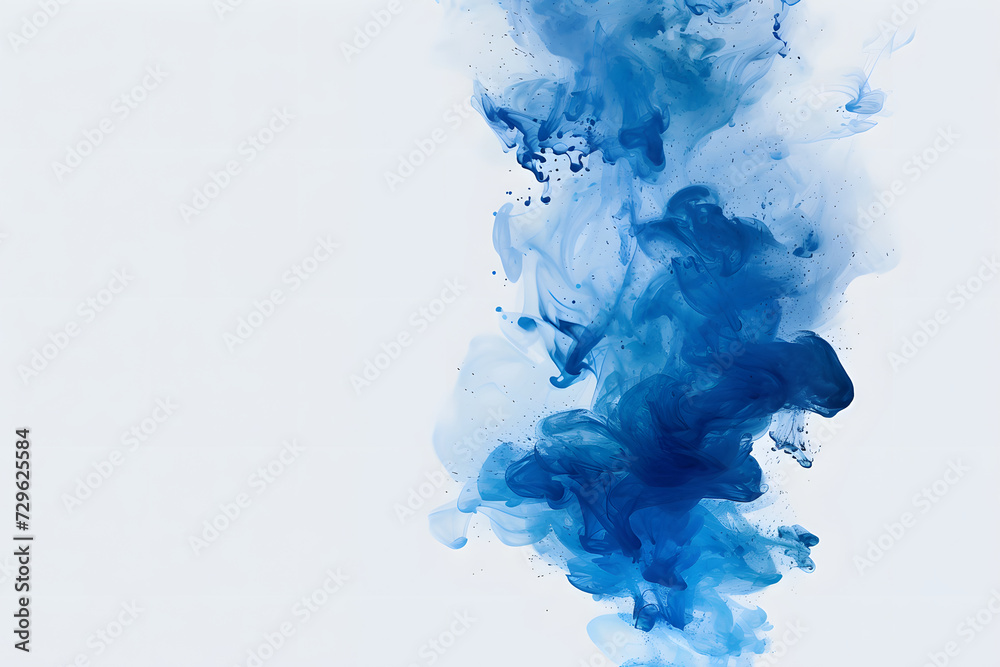 Graceful diffusion of blue ink in a water environment.