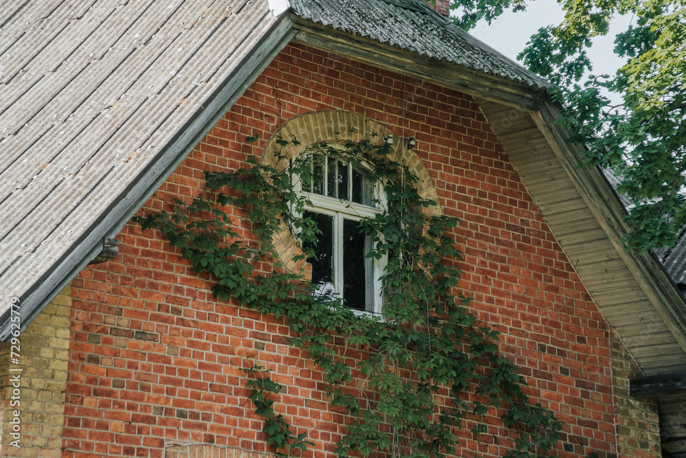 hose brick wall with window hose brick wall with window