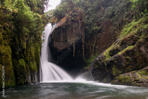 Majestic Savegre River Waterfall in San Gerardo de Dota, Costa Rica photo