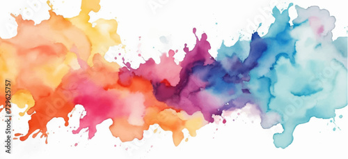 Colorful watercolor illustration on white paper texture	