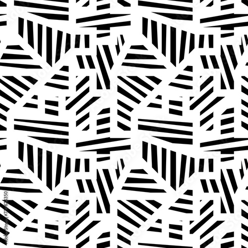 Seamless pattern. Polygons, shapes, strokes backdrop. Abstract background.Folk wallpaper. Tribal motif. Ethnic mosaic. Digital paper, textile print. Figures, triangles, lines ornament. Vector art