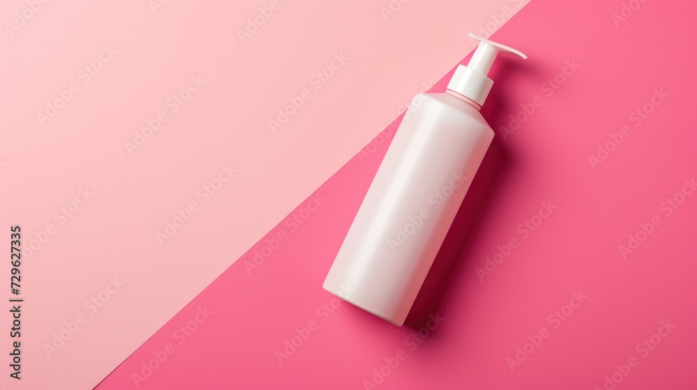 A blank cosmetic product mockup, set against a studio background, providing ample space for text placement A blank cosmetic product mockup, set against a studio background, providing ample space for text placement