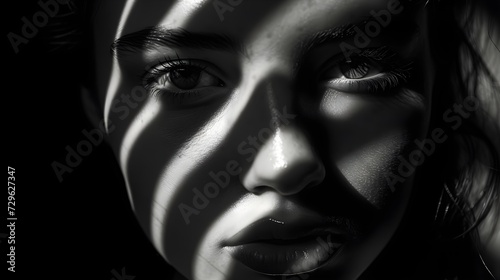 Shadowplay  Dual Expression Face Shaped by Shadows   Ultra Realistic 8K   AdobeStock