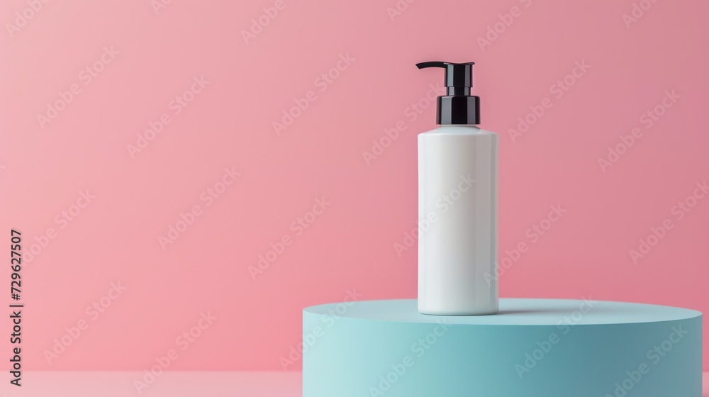 A blank cosmetic product mockup, set against a studio background, providing ample space for text placement