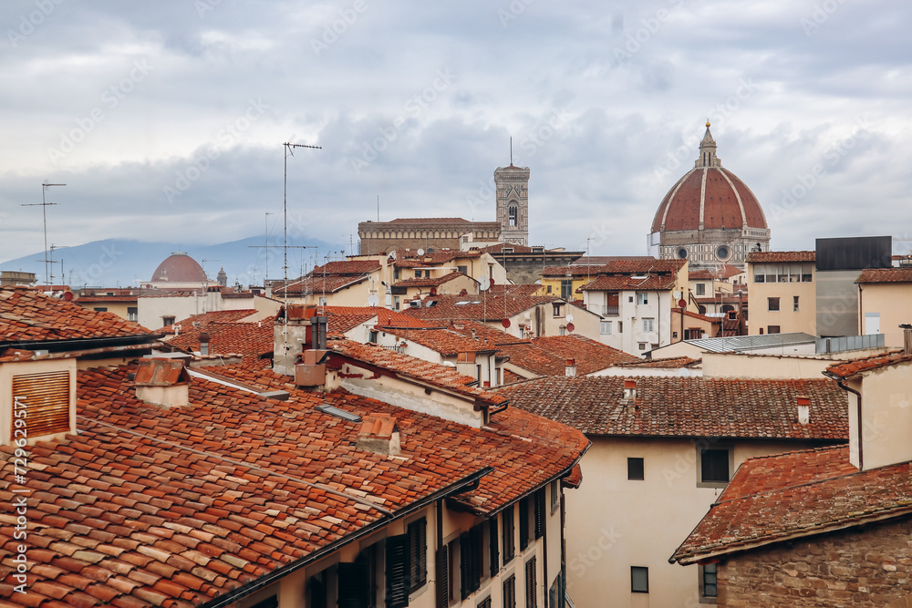 View of the rooftops in the center of Florence