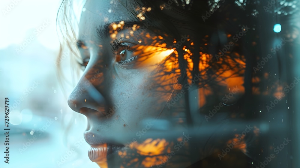 Double Exposure Drama: Contrasting Emotional States in Ultra Realistic 8K | Smartphone Camera | AdobeStock