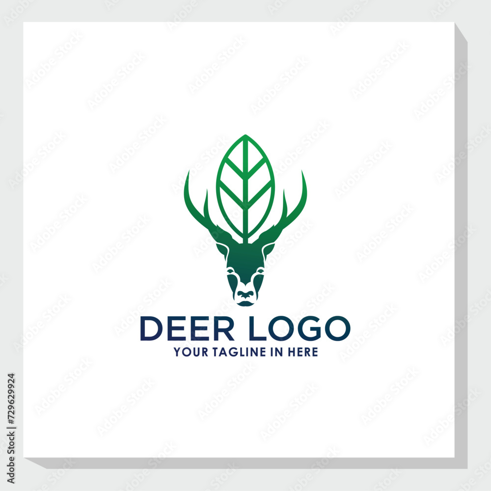 deer vintage logo design vector, animal logo inspiration