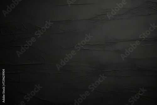 Craft black paper texture background banner with copy space, wallpaper ad design abstract dark gray surface close-up backdrop