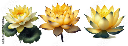 Lotus flower isolated on white.