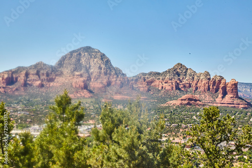 Sedona Red Rock Mountains with Lush Greenery and Community